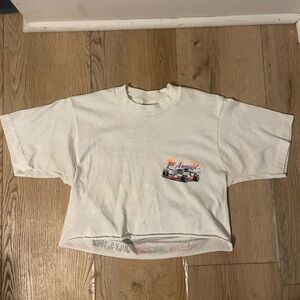 90s Vintage White nascar Racing Graphic Tee medium M